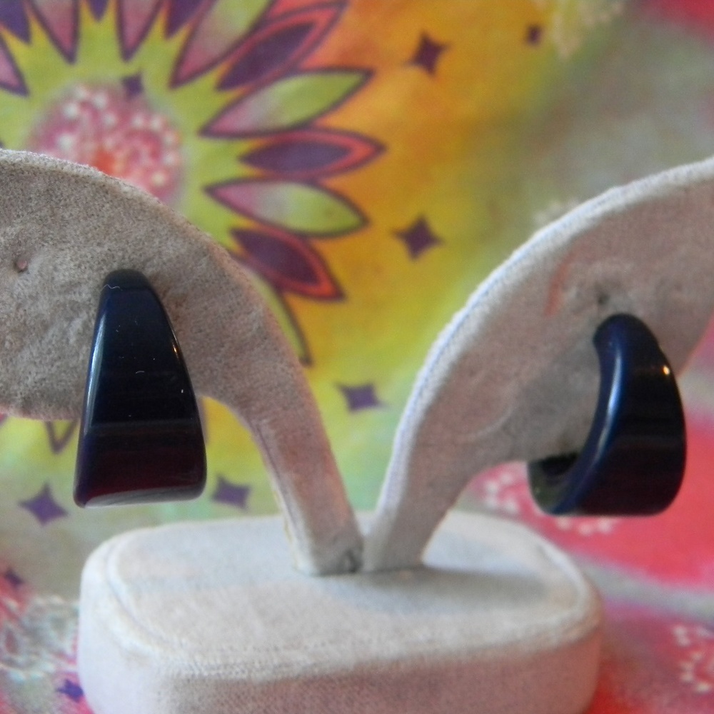 Simple Small Dark Blue Hoop Earring's